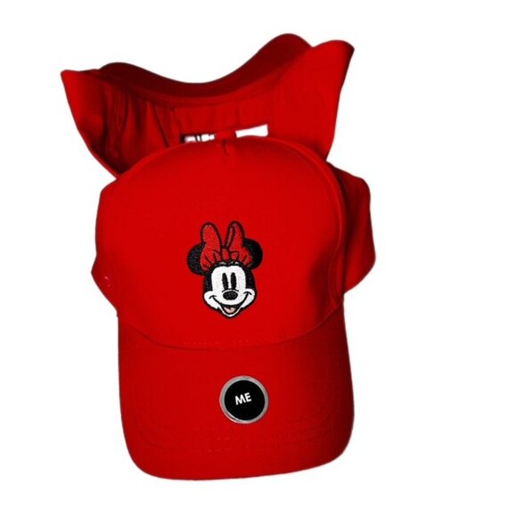 Disney 2 Pack Mommy & Me Matching Minnie Minnie Mouse Baseball Hats Red NWT - Picture 4 of 5